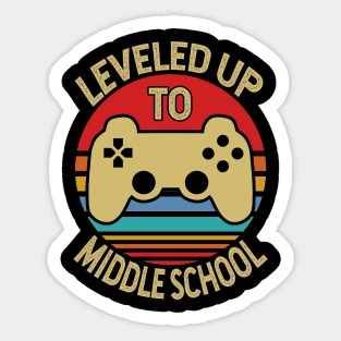 Leveled Up To Middle School Grad Sticker